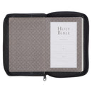 KJV Bible Mini Pocket Faux Leather Black w/zipper