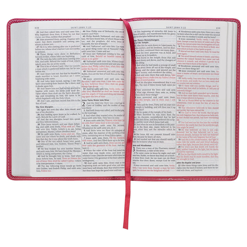 KJV Bible Compact Faux Leather, Pink