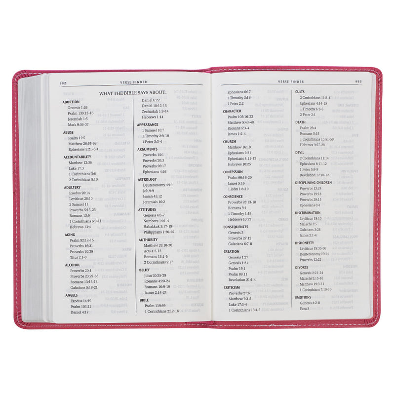 KJV Bible Compact Faux Leather, Pink