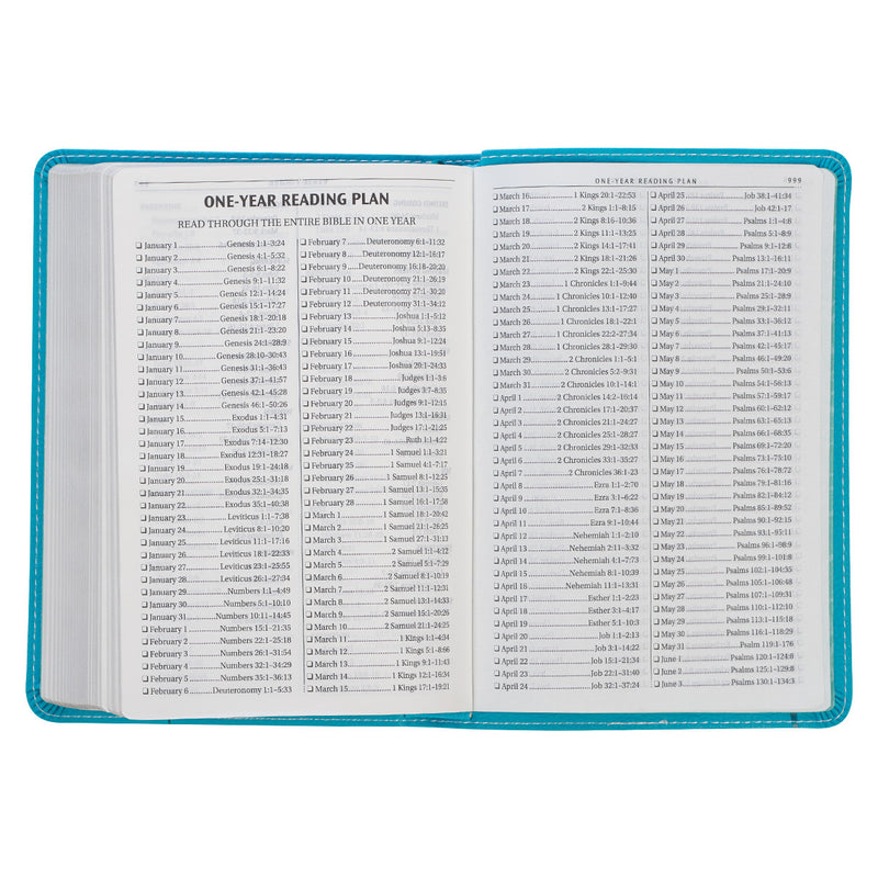 KJV Bible Compact Faux Leather, Turquoise
