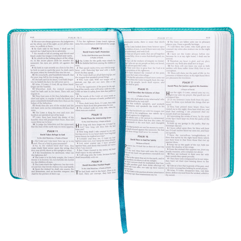 KJV Bible Compact Faux Leather, Turquoise