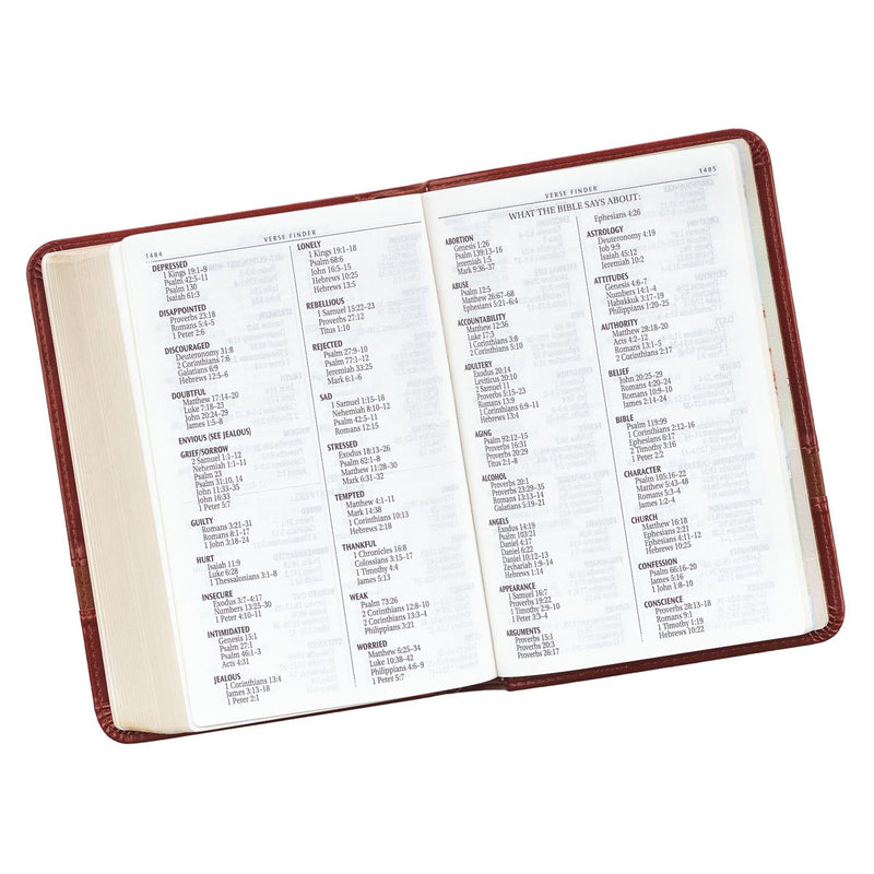KJV Bible Compact LP Faux Leather, Brown Two-tone