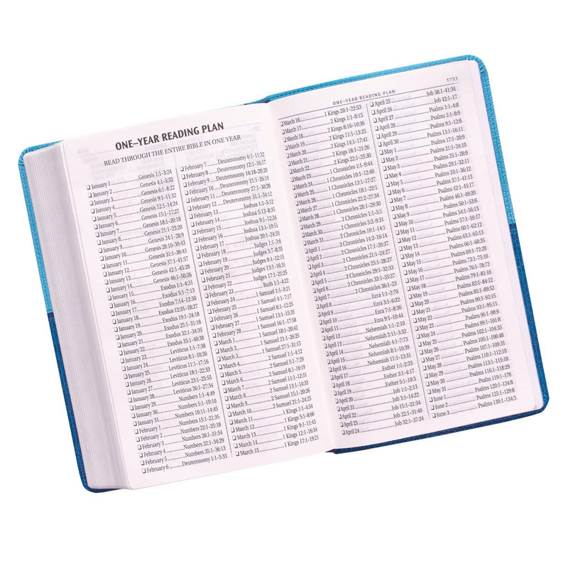 KJV Bible Giant Print Standard-size Faux Leather, Aqua/Blue