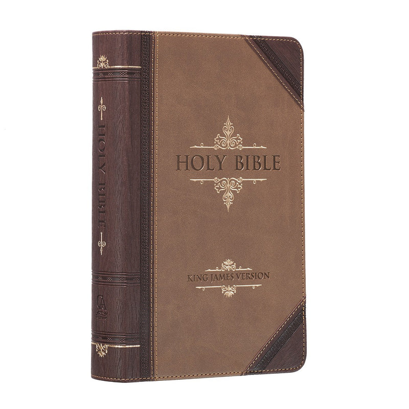 KJV Bible Giant Print Standard-size Faux Leather, Brown Two-tone