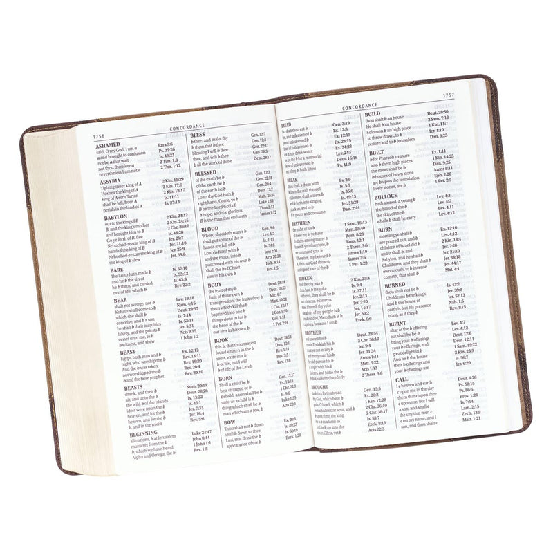 KJV Bible Giant Print Standard-size Faux Leather, Brown Two-tone