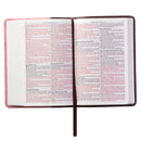 KJV Bible Compact Faux Leather Brown/Pink Leaf