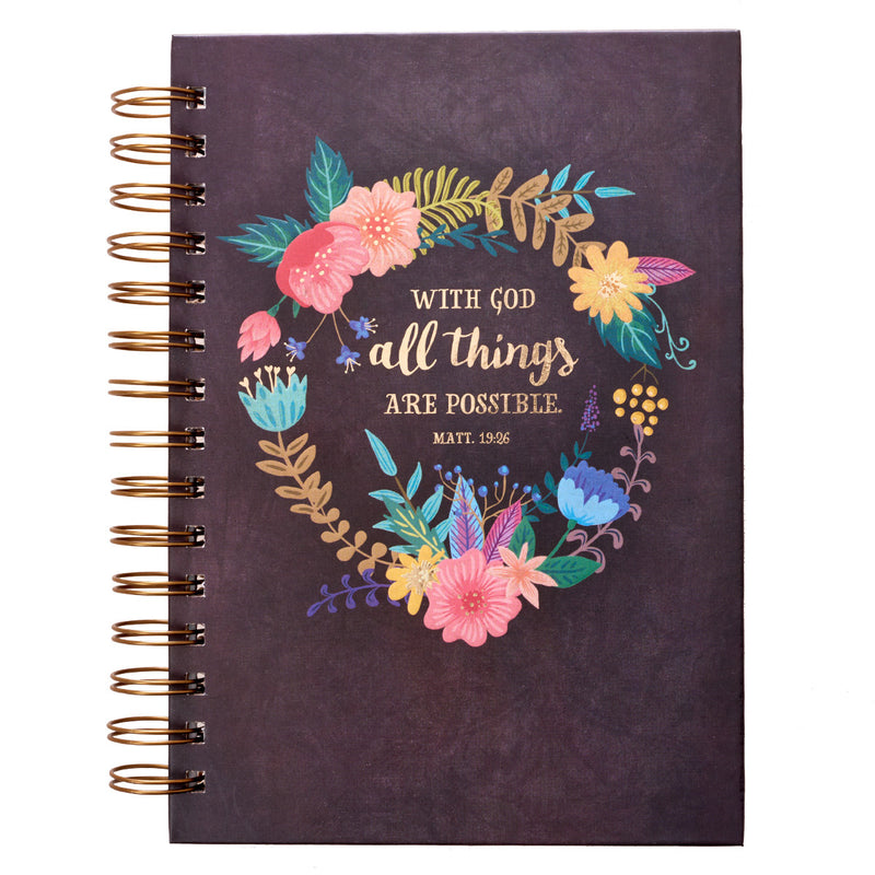 Black All Things Matt. 19:26  Journal Wirebound 