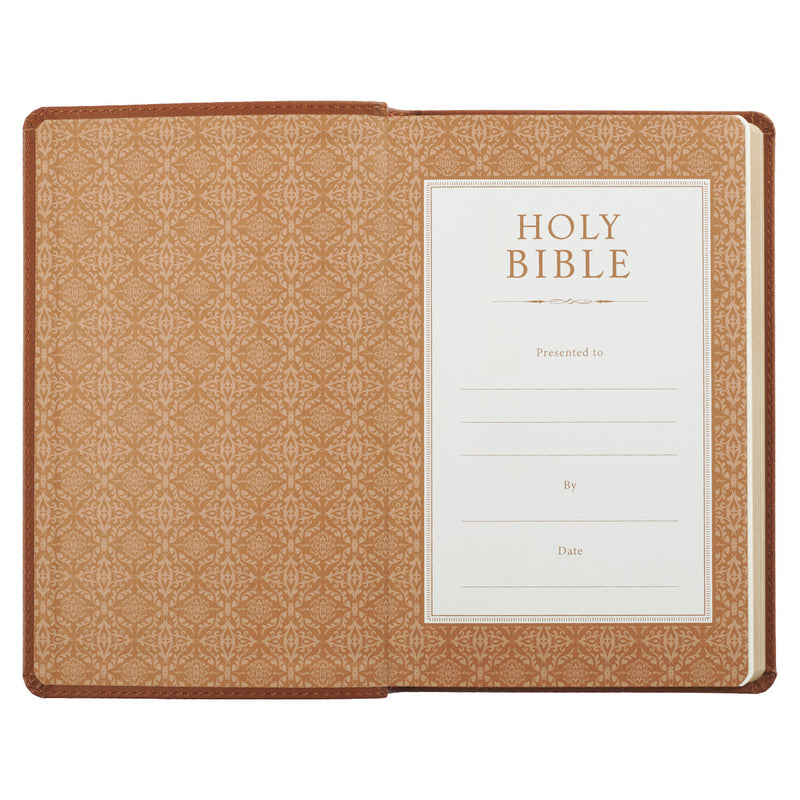 KJV Bible Gift Edition Faux Leather, Saddle Tan