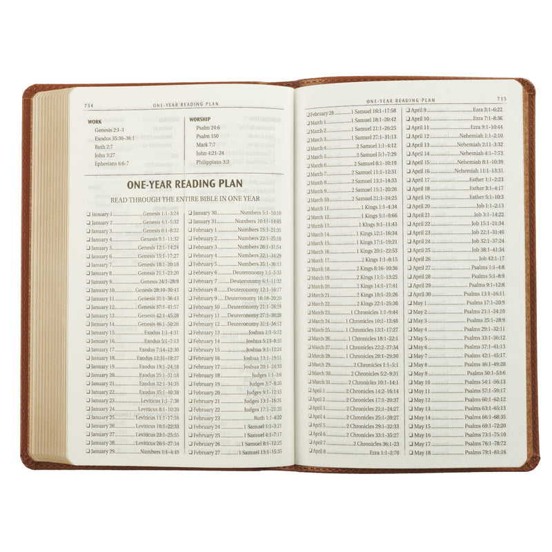 KJV Bible Gift Edition Faux Leather, Saddle Tan