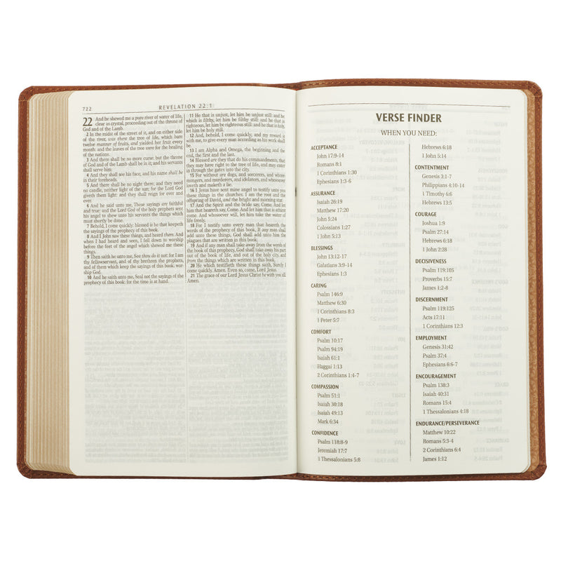 KJV Bible Gift Edition Faux Leather, Saddle Tan