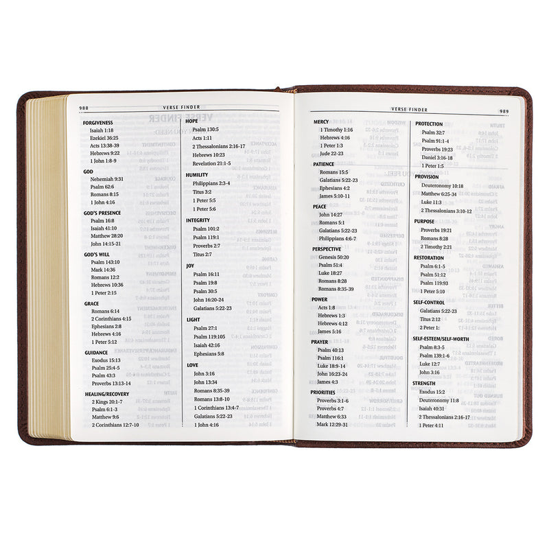 KJV Bible Compact Faux Leather, Chestnut Brown