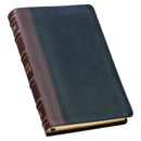 KJV Bible Deluxe Gift Full-grain Leather Black/Saddle Tan