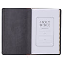 KJV Bible Deluxe Gift Full-grain Leather Black/Saddle Tan