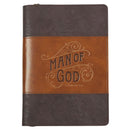 Man of God 1 Tim. 6:11  Journal Classic Zip Brown Two-tone