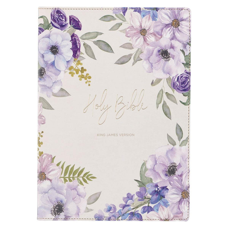 KJV Bible Giant Print Full-Size Faux Leather, Floral