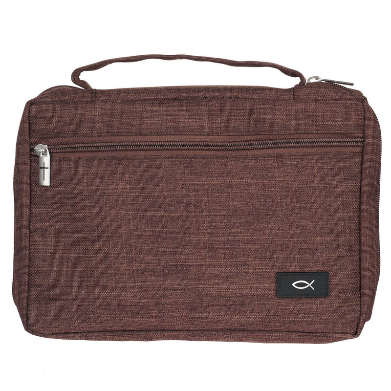 Ichthus Patch Brown Bible Cover MEDIUM