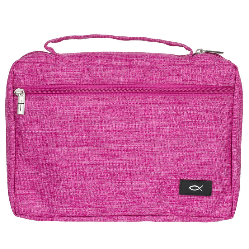Ichthus Patch Pink Bible Cover. LARGE