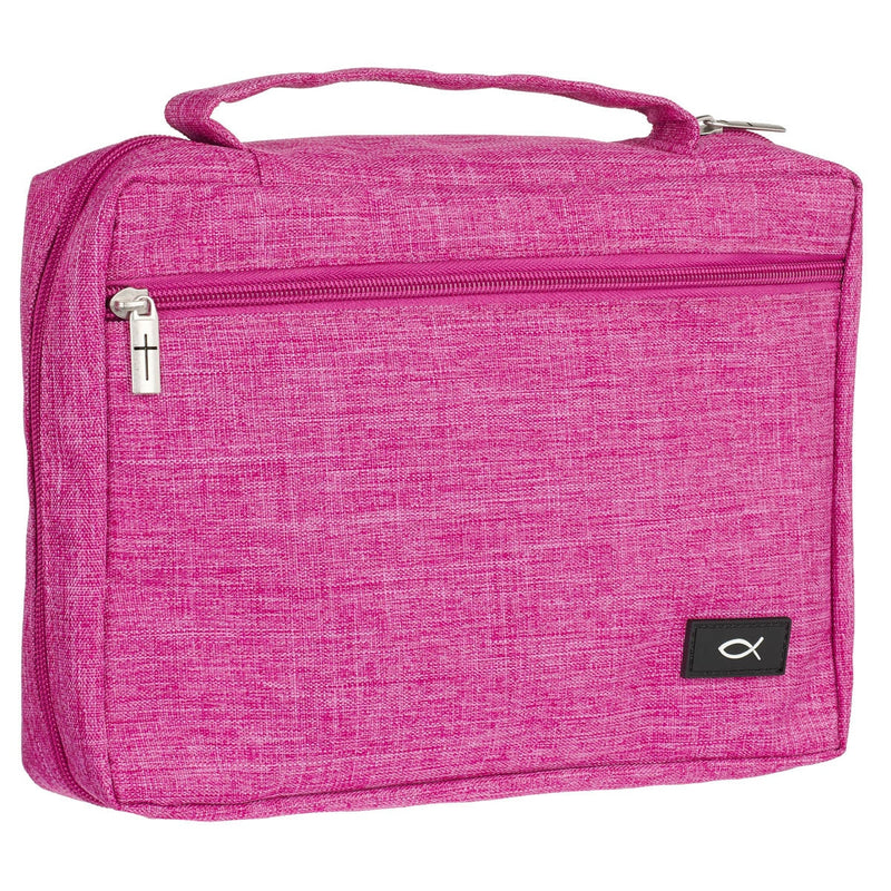 Ichthus Patch Pink Bible Cover. LARGE