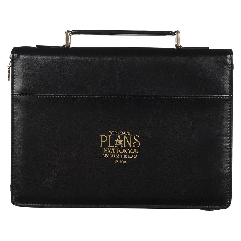 Hope & a Future Jer. 29:11 Bible Cover Fashion Black Floral . XL