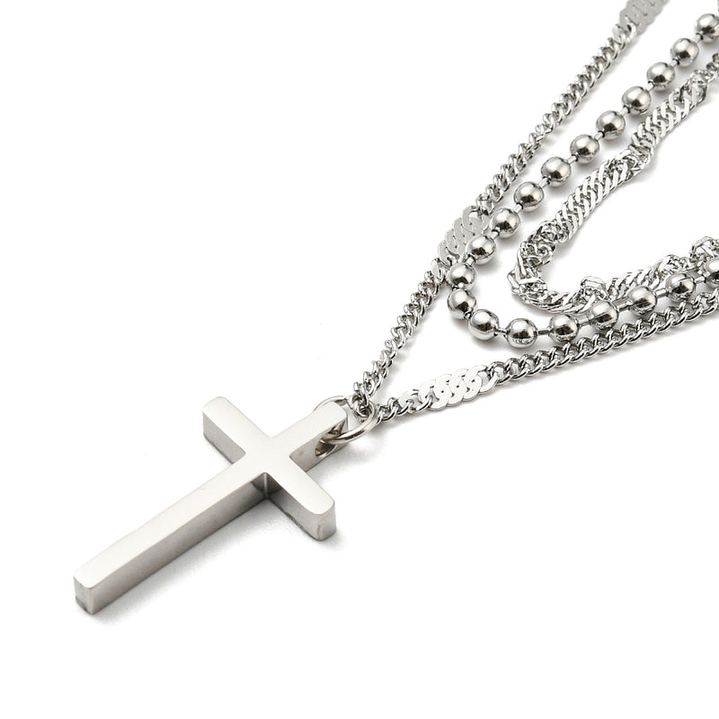 Cross stainless steel necklace 41cm