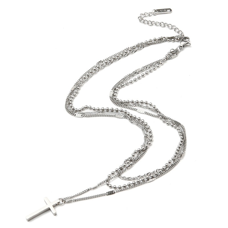 Cross stainless steel necklace 41cm
