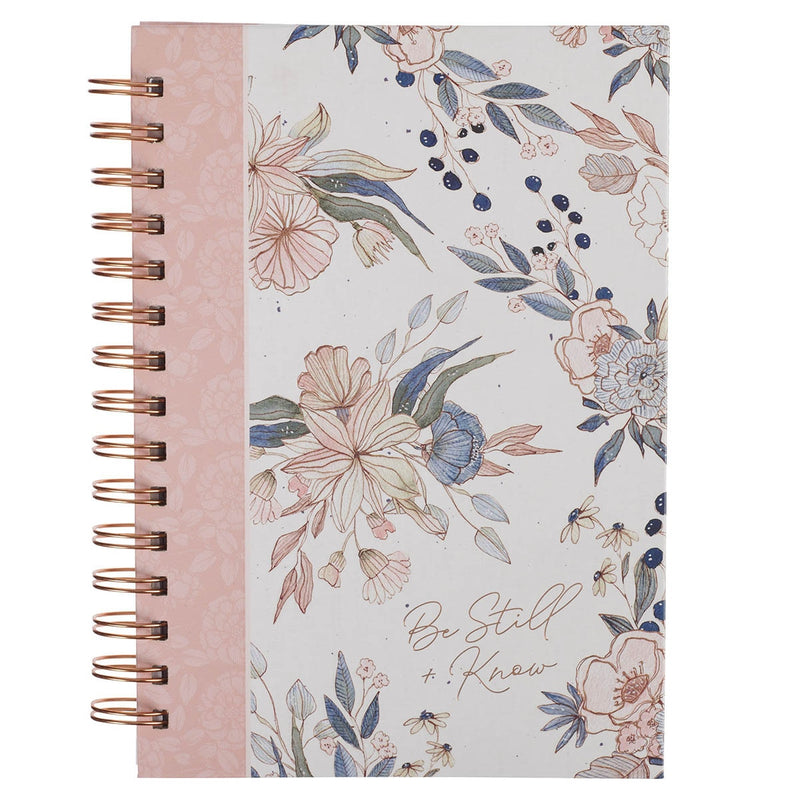 Pink Blue Floral Be Still Ps. 46:10  Journal Wirebound