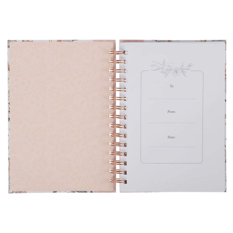Pink Blue Floral Be Still Ps. 46:10  Journal Wirebound