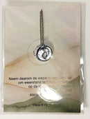 Leeuw met kruis ketting zilver stainless steel
