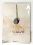 Schaap Psalm 23 ketting zilver stainless steel