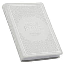 White Faux Leather Large Print Thinl Ind