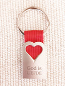 God is liefde sleutelhanger Metaal