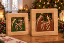 Wooden nativity scene brown