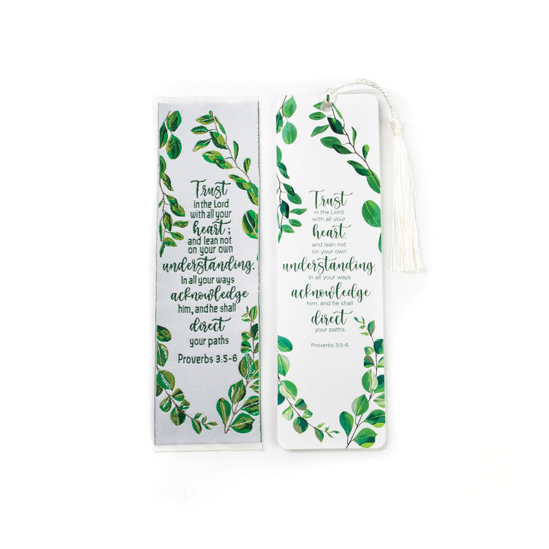 Trust in the Lord with all thine heart, Proverbs 3:5-6 Fabric Bookmark Set