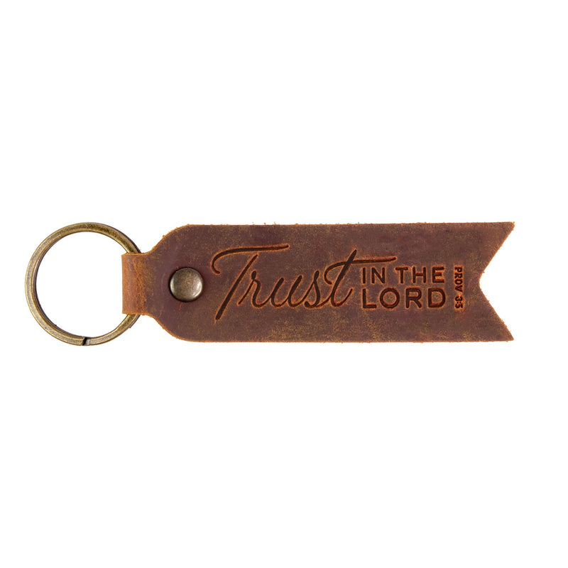Trust in The Lord Prov 3:5 Leather keyring