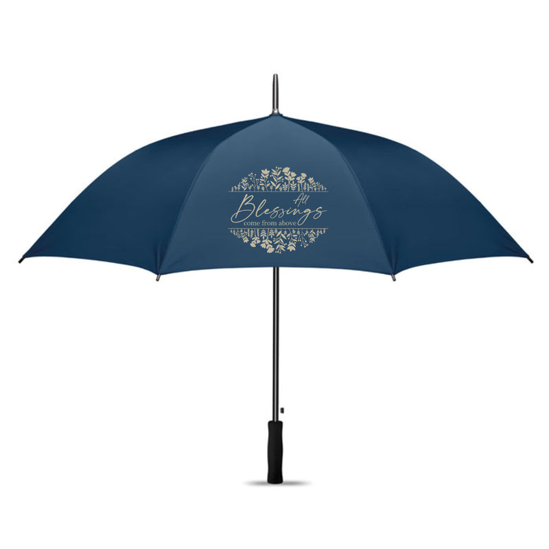 All blessings come from above Umbrella Navy blue