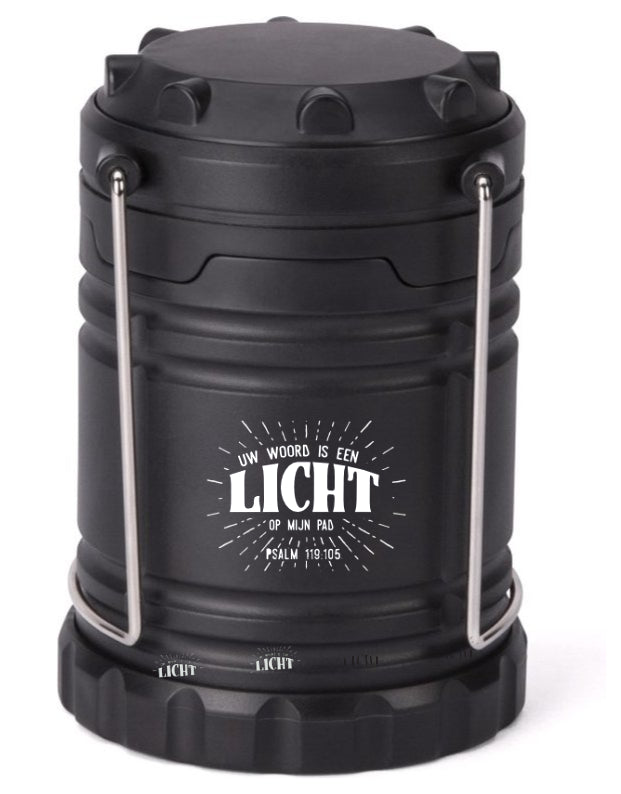 Campinglicht Uw Woord is een licht