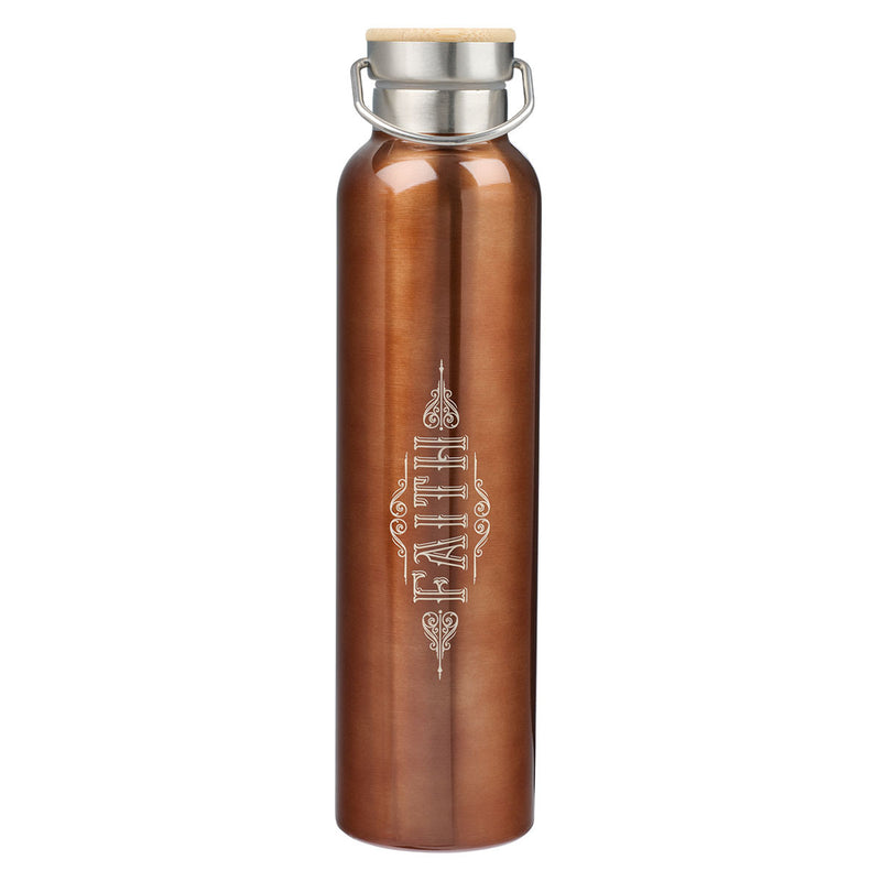 Faith Brushed Gold SS Bottle - Heb 11:1