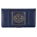 Trust in the LORD Always Navy Blue Faux 