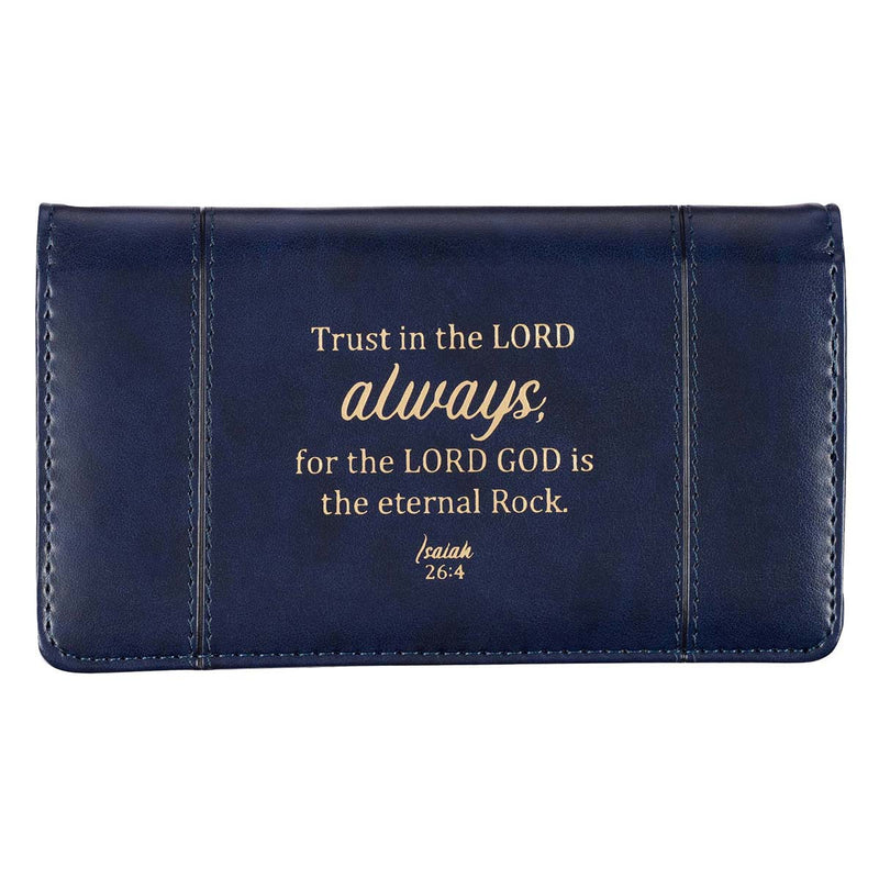 Trust in the LORD Always Navy Blue Faux