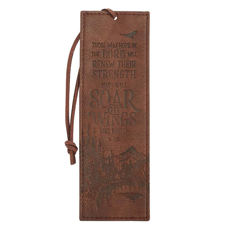 Soar Brown Faux Leather Bookmark - Isaia