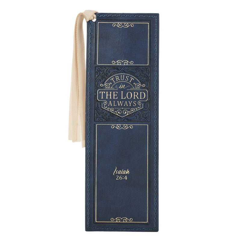 Trust In The LORD Always Navy Faux Leath
