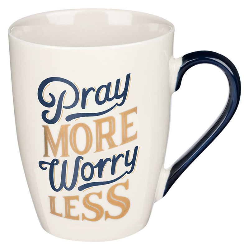 Pray More Worry Less Navy and Gold