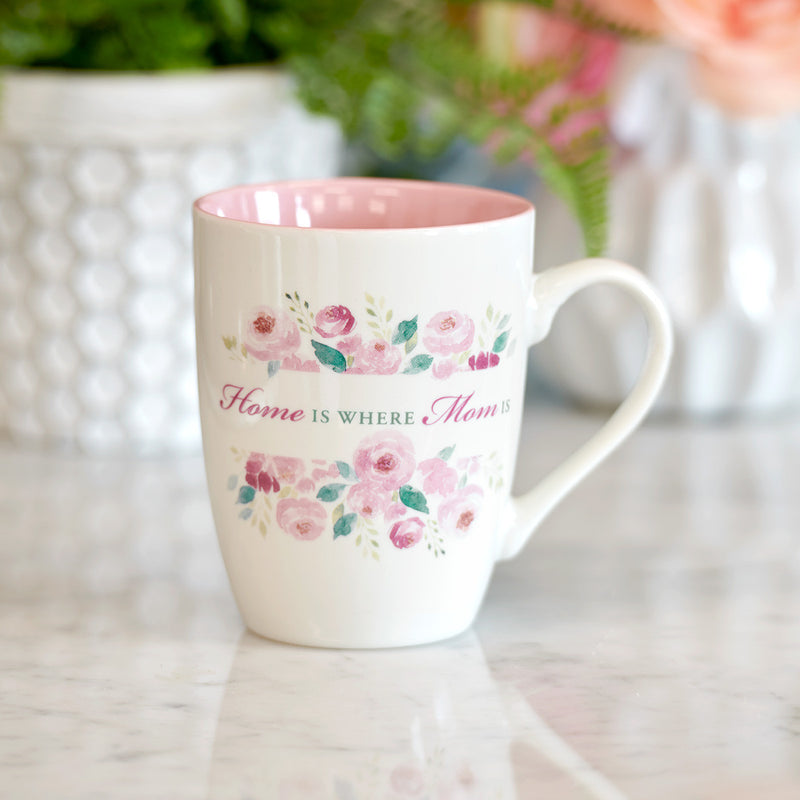 Home Is Where Mom Is Pink Peony Ceramic