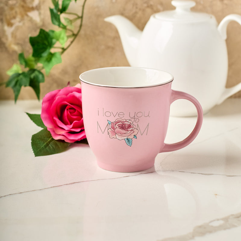 Petal Pink I Love You Mom Ceramic Mug -