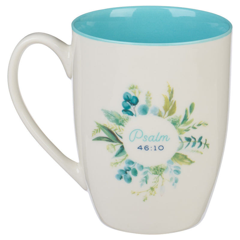 Be Still and Know Teal Floral Ceramic Co