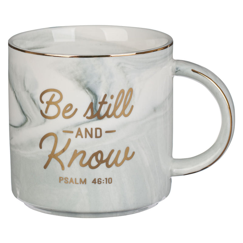 Be Still White Marbled - Psalm 46:10