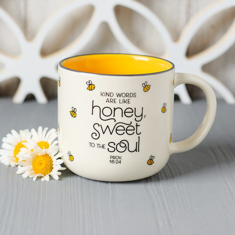 Honey Bee White and Yellow - Prov 16:24