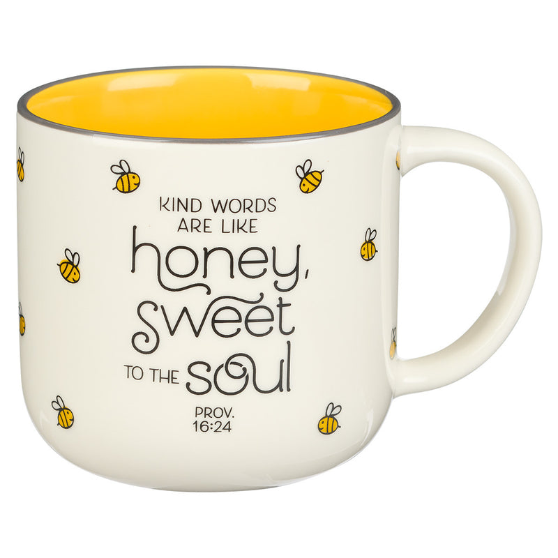 Honey Bee White and Yellow - Prov 16:24