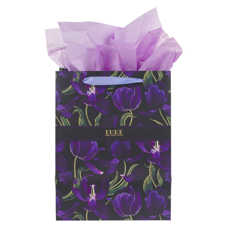 Blessed Purple Tulip with Card-Luke 1:45
