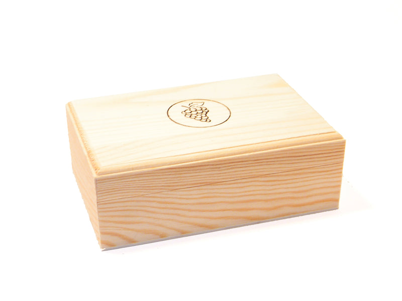 Wooden box with grape design